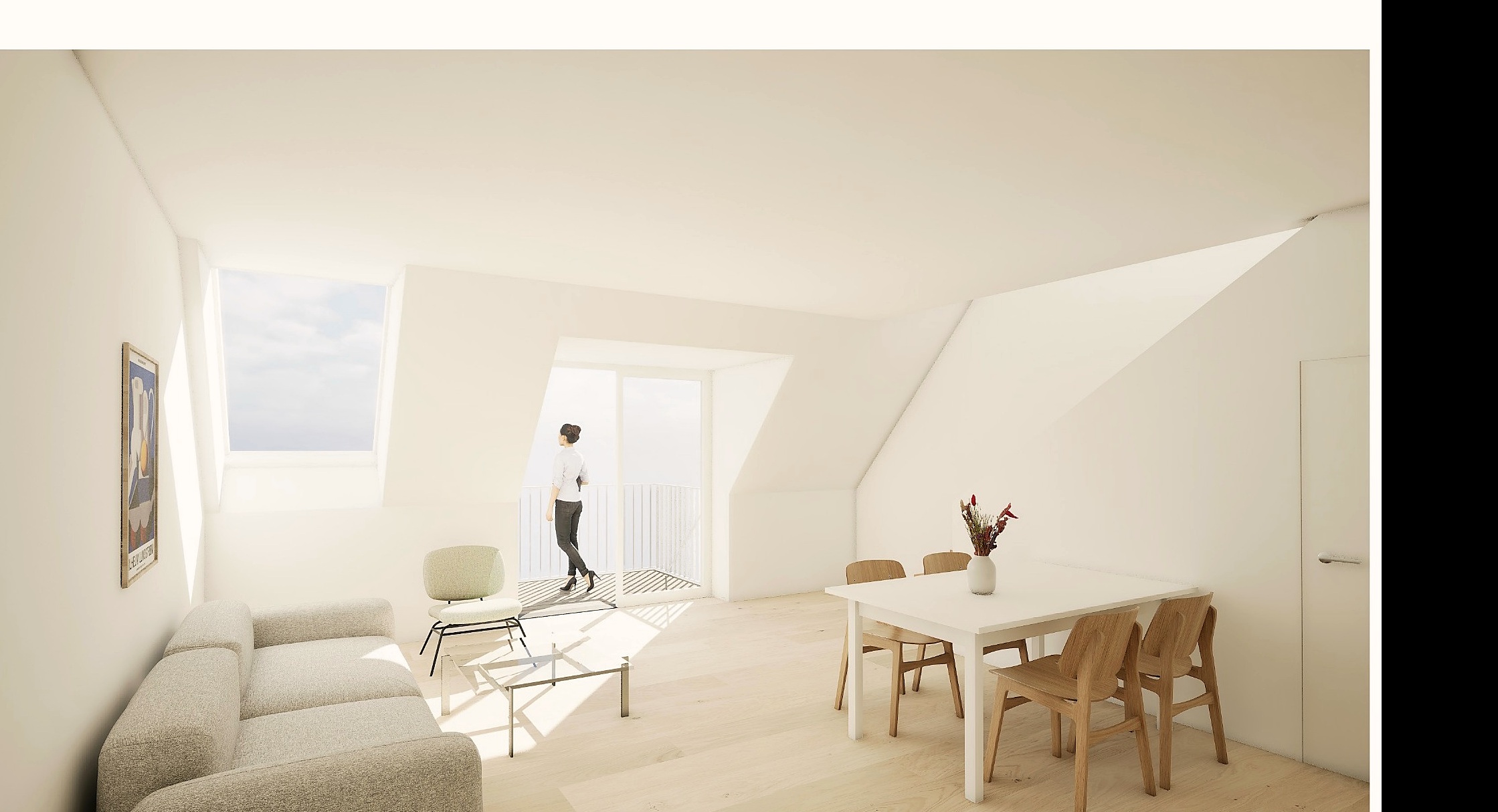 Interior visualisation of a duplex home at Akacietorvet