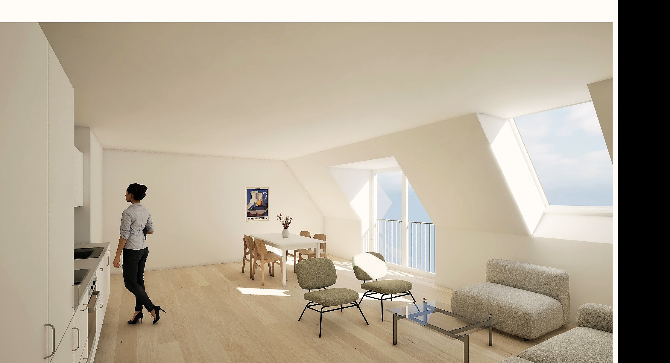 Interior visualisation of a home at Akacietorvet